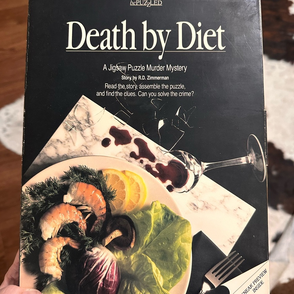 Death by Diet Jigsaw Puzzle - Black and White VINTAGE 1987